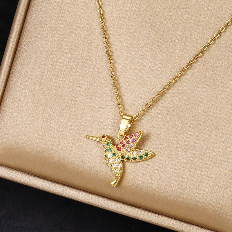 Animal Copper Pendant Gold Necklace – Collarbone Chain Pendant Necklace Nixie