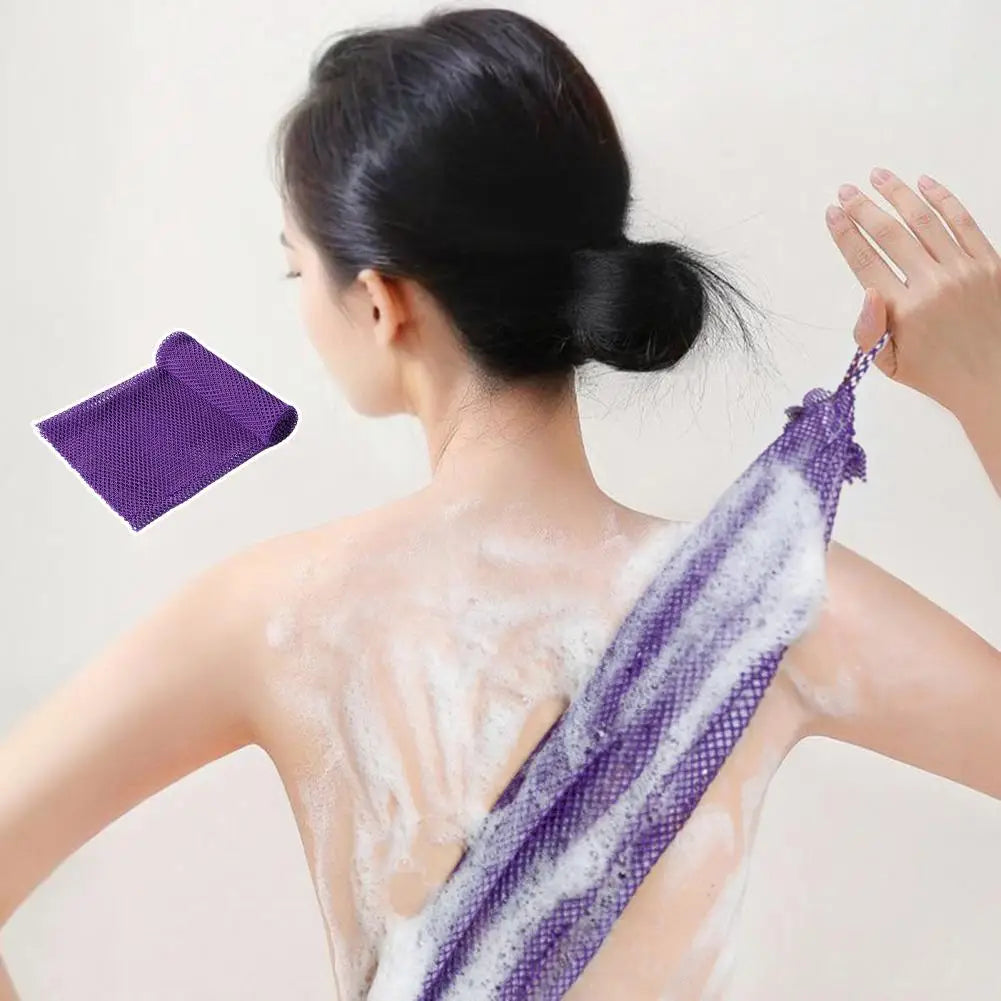 Silver Ion Exfoliating Body Scrubber Dual-Sided Mesh Bath Towel Exfoliating Bath Scrubber Nixie