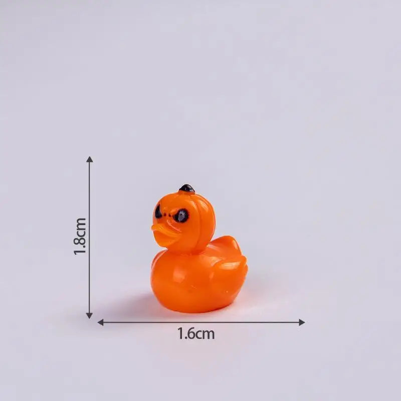 10Pcs Mini Halloween Resin Duck Figurines – Pumpkin & Ghost Halloween Figurines Nixie A7 10PCS