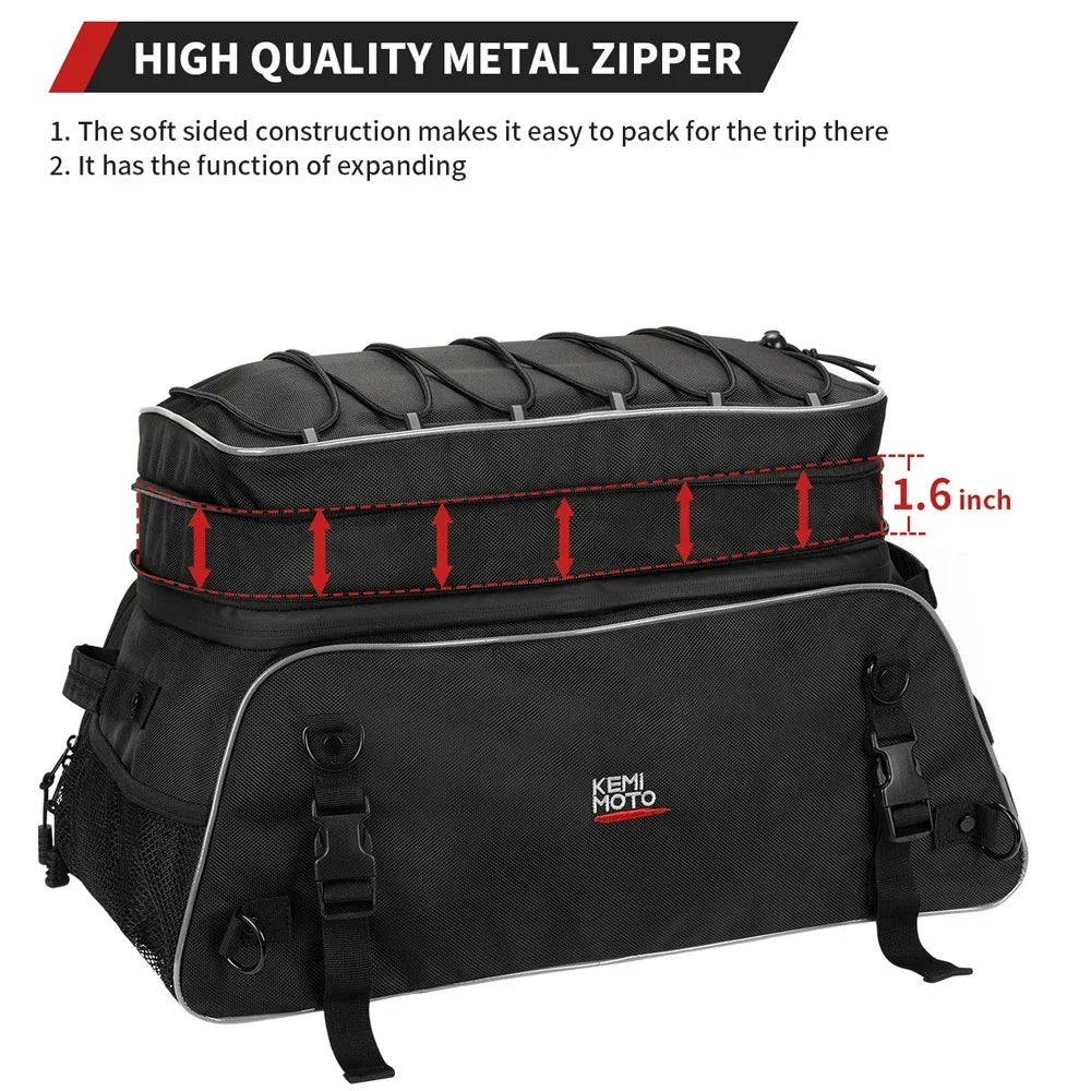 KEMITOUR Motorcycle Trunk Bag – Road King Street Glide Rack Bag Motorcycle Trunk Bag Nixie