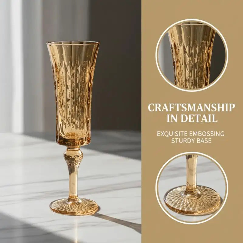 French Retro Striped Crystal Goblet | Wine & Cocktail Glass Crystal Wine Goblet Nixie