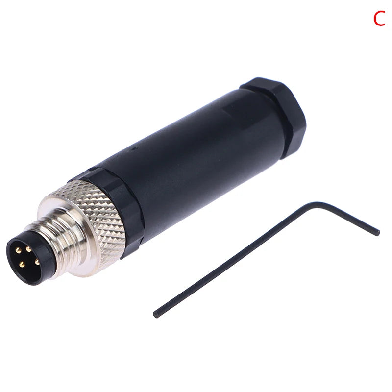 M8 Waterproof Sensor Connector Male Female 3/4 Pin Plug Industrial Sensor Connector Nixie 4Pin Male