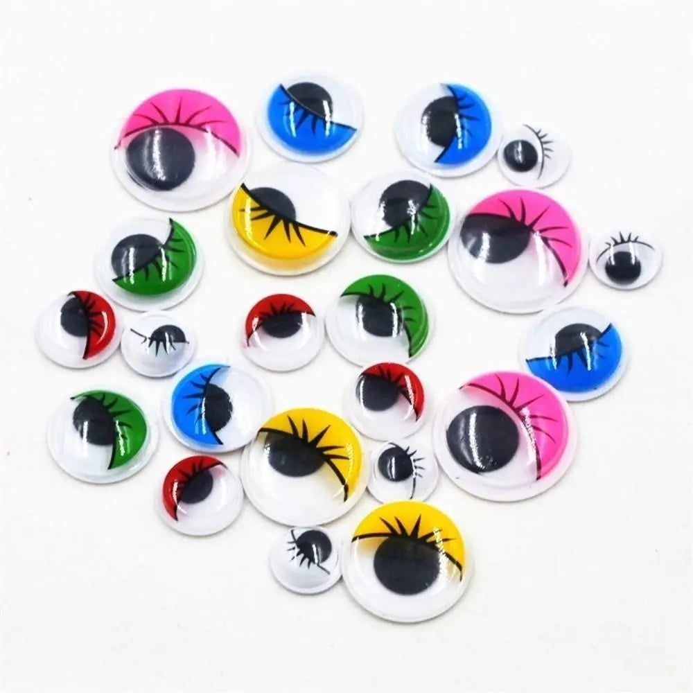 3D Wiggling Doll Eyes with Eyelashes | 50/100pcs DIY Craft Doll Craft Eyes Nixie