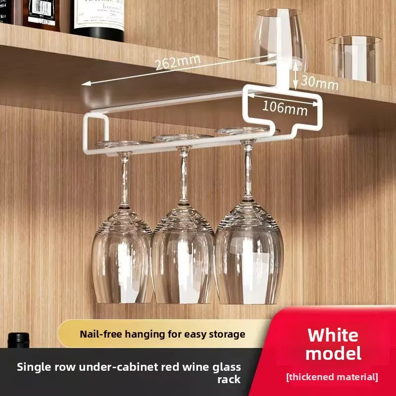 Hanging Wine Glass Rack – No-Drill Inverted Drain Shelf Wine Glass Rack Nixie White 1pcs