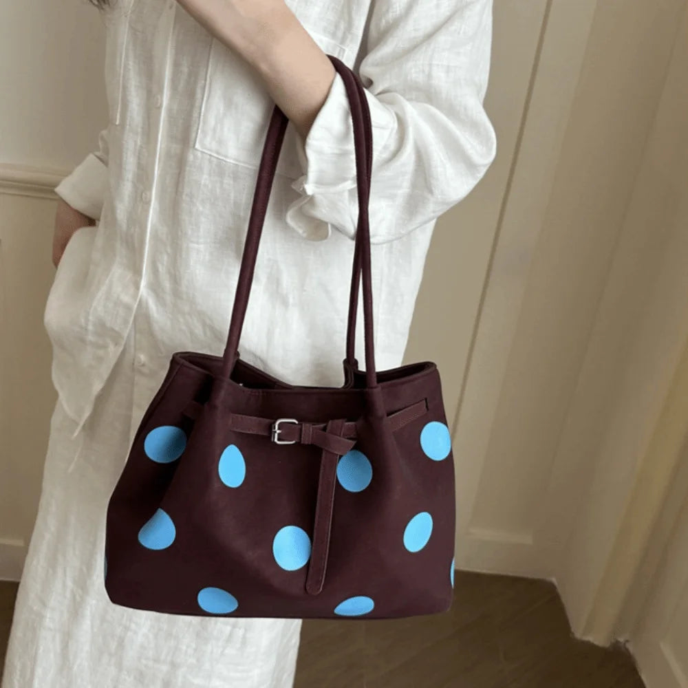 Polka Dot Tote Bag – Retro Large Shoulder Handbag for Women Shoulder Tote Bag Nixie