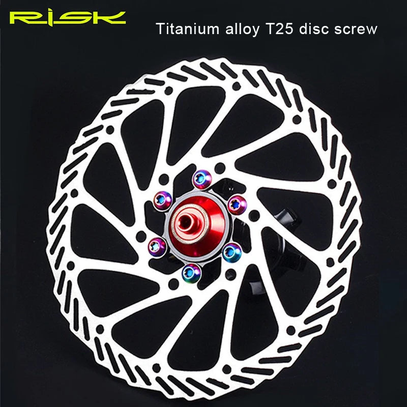 RISK Titanium Alloy Disc Rotor Bolts M5x10mm 12pcs Bike Screws Disc Rotor Bolts Nixie