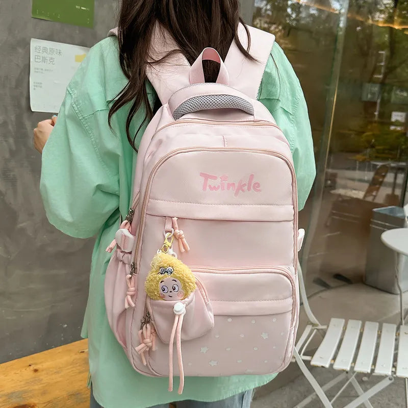 Korean Style Large Capacity Waterproof School Backpack School Backpack Nixie