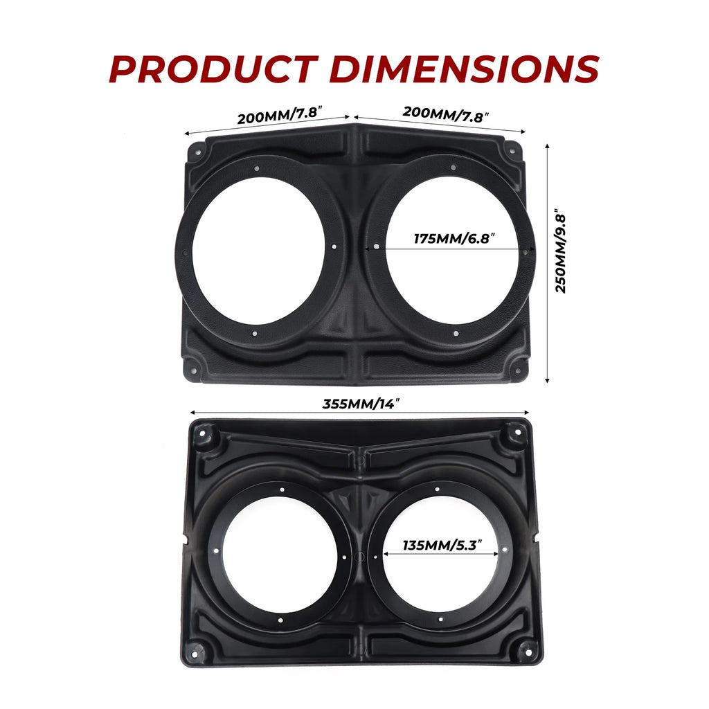 KEMIMOTO 6.5" UTV Speaker Pod Enclosure IP67 Roof Mount UTV Speaker Enclosure Nixie