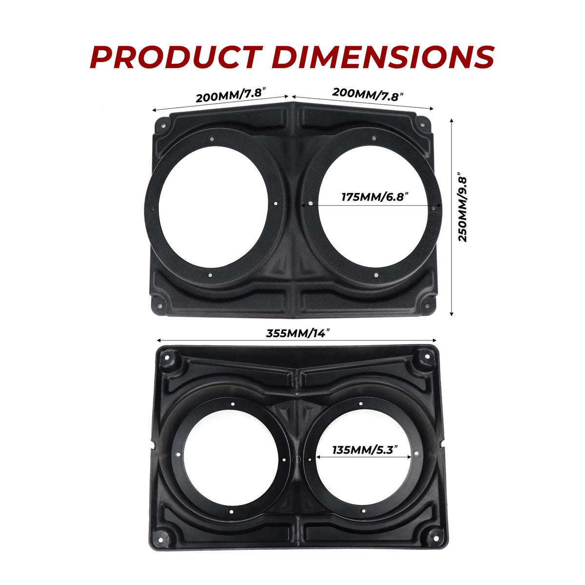 KEMIMOTO 6.5" UTV Speaker Pod Enclosure IP67 Roof Mount UTV Speaker Enclosure Nixie