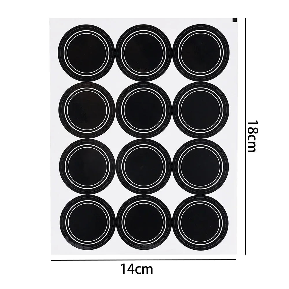 Round Blackboard Spice Labels – Reusable Waterproof Jar Stickers Kitchen Jar Labels Nixie