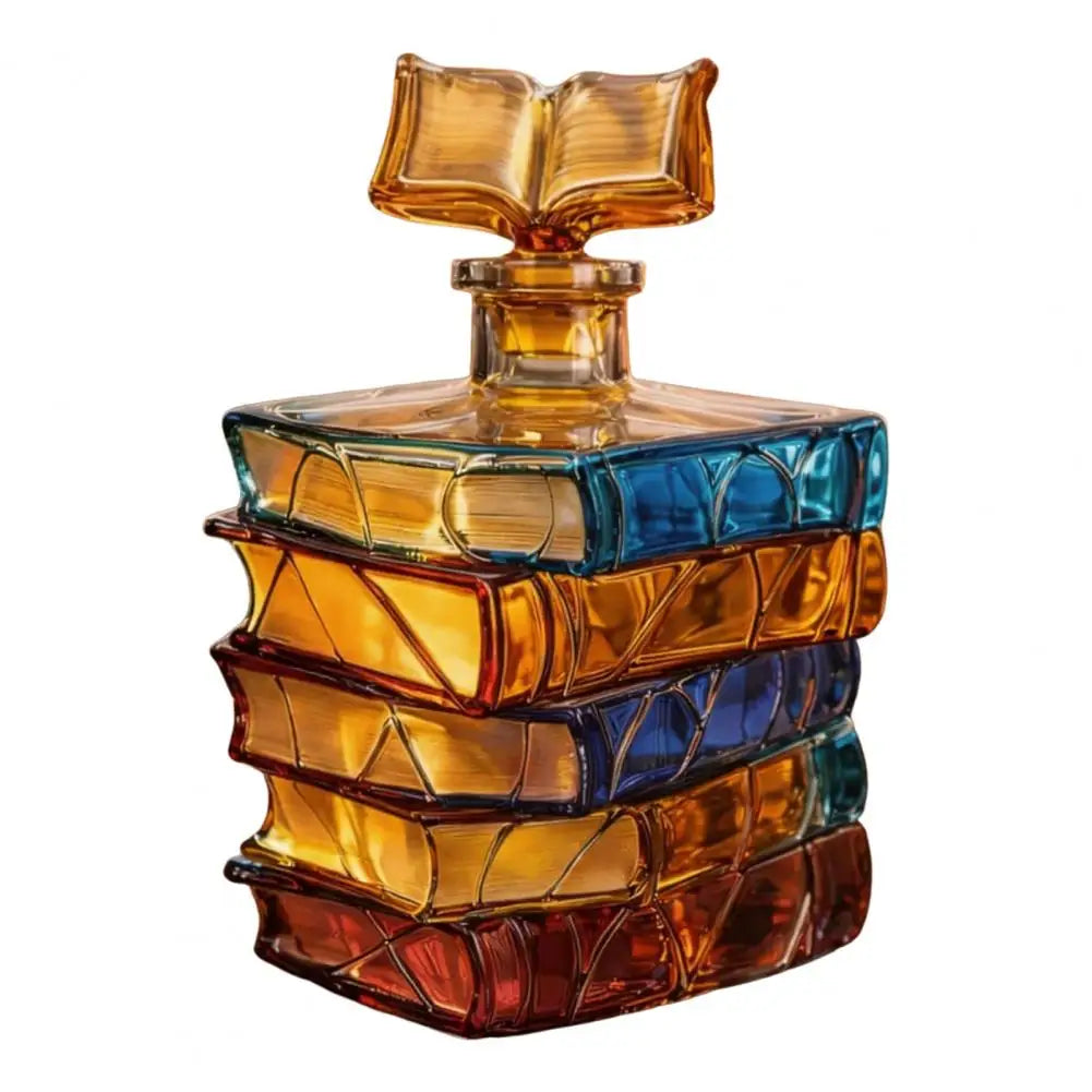 Stained Glass Book-Shaped Wine Decanter 700ml | Handcrafted Wine Decanter Nixie 1pc