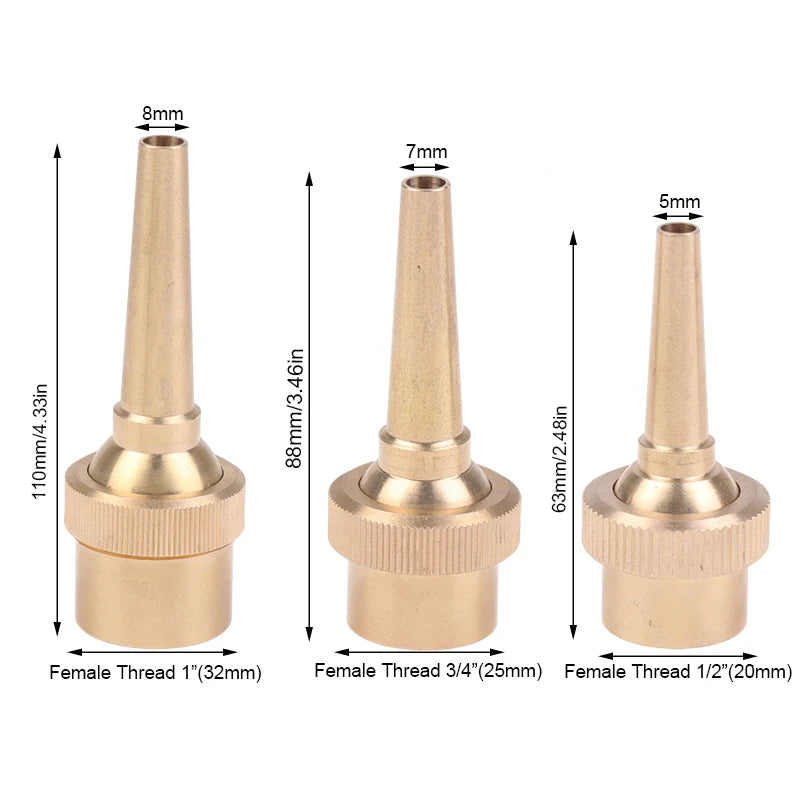 Copper Straight Jet Fountain Nozzle 1/2" 3/4" 1" Adjustable Fountain Nozzle Nixie