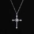 Rhinestone Cross & Star Pendant Necklace – Silver-Tone Women Pendant Necklace Nixie Silver-plated
