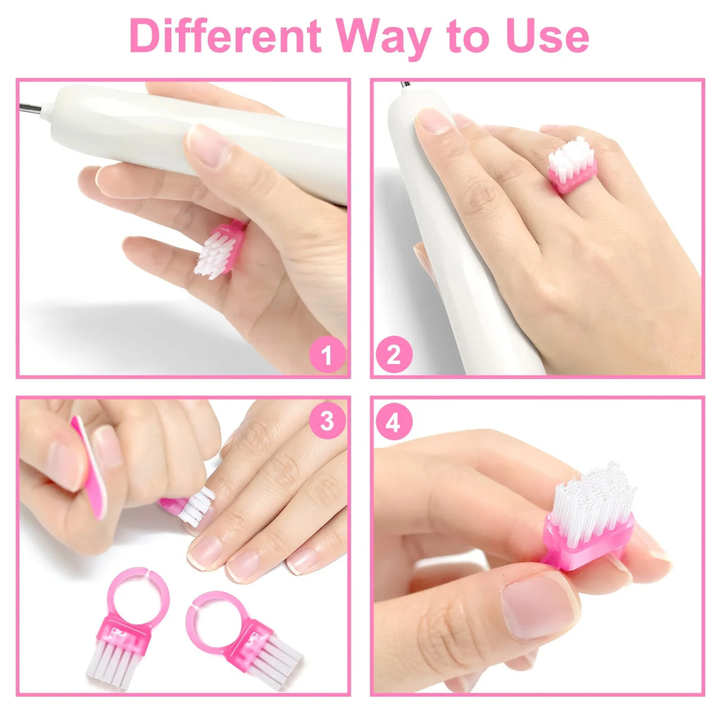 10-Piece Mini Nail Brush Set – Dual-Ended Cuticle Brushes Nail Cuticle Brush Set Nixie