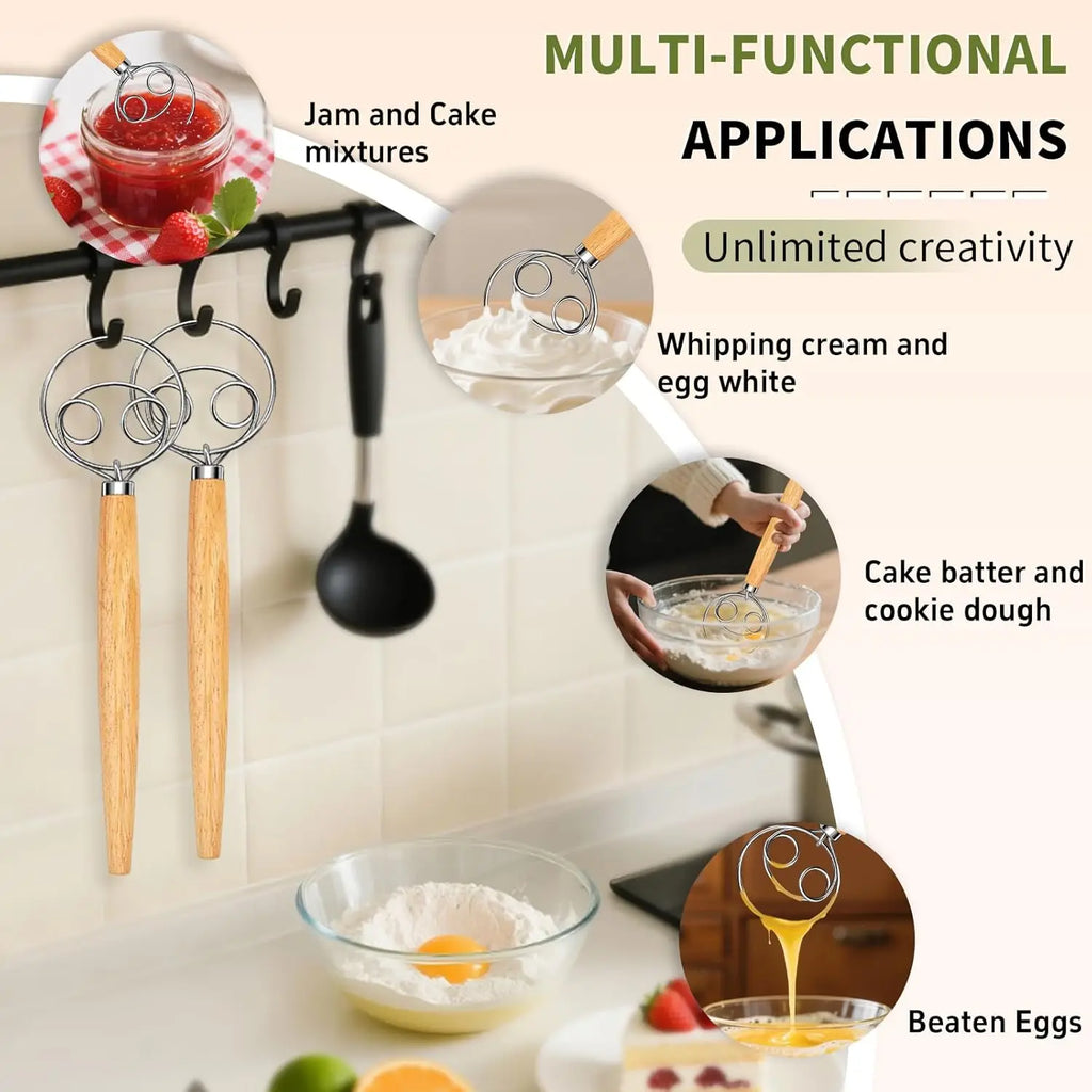 Stainless Steel Pastry Blender Wooden Handle Dough Mixer Pastry Blender Nixie