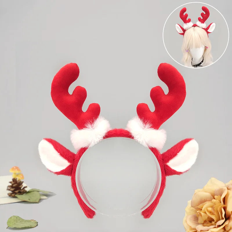 Plush Reindeer Antlers Headband – Cosplay Lolita Deer Ears