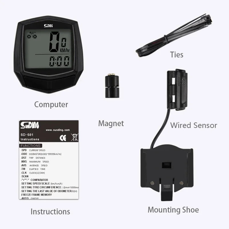 Wired Bicycle Computer Speedometer – Waterproof Cycling GPS