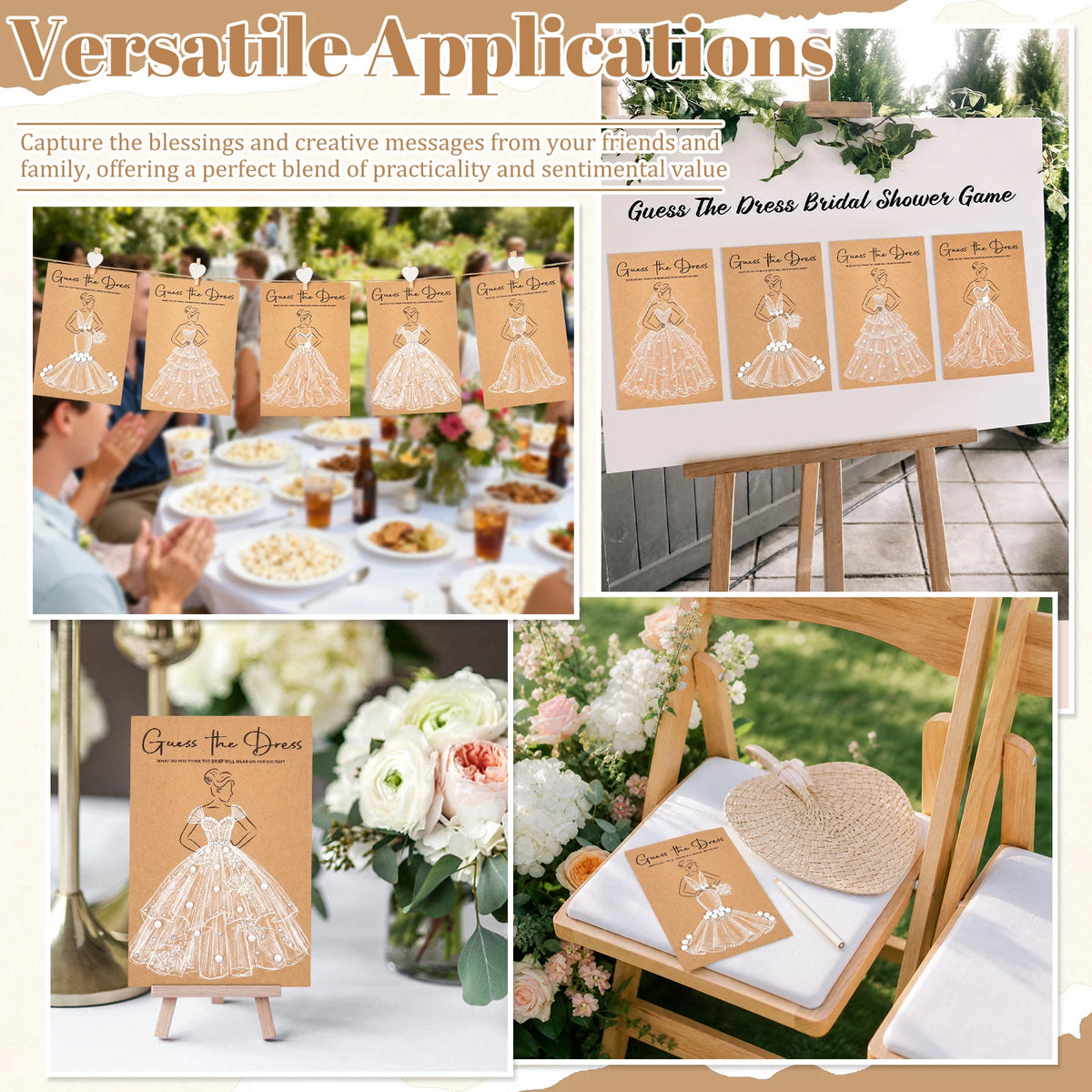 30-Piece Guess the Dress Bridal Shower Game Kit with Pens Bridal Shower Game Nixie