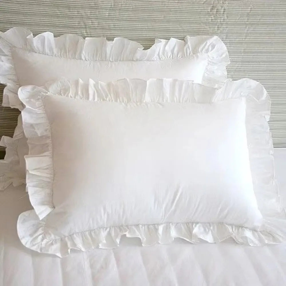 Korean Princess Ruffle Pillowcase – Stain-Resistant, 4 Sizes Ruffle Pillowcase Nixie
