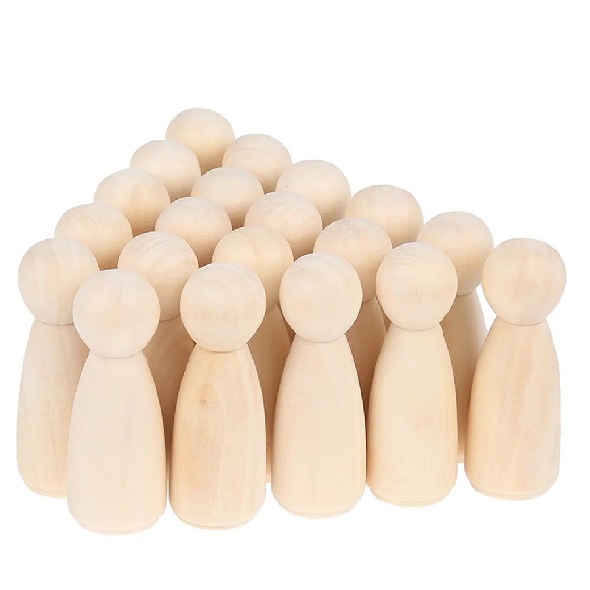 Wooden Peg Dolls Unpainted Unfinished DIY Figures 5/10/20 Pcs