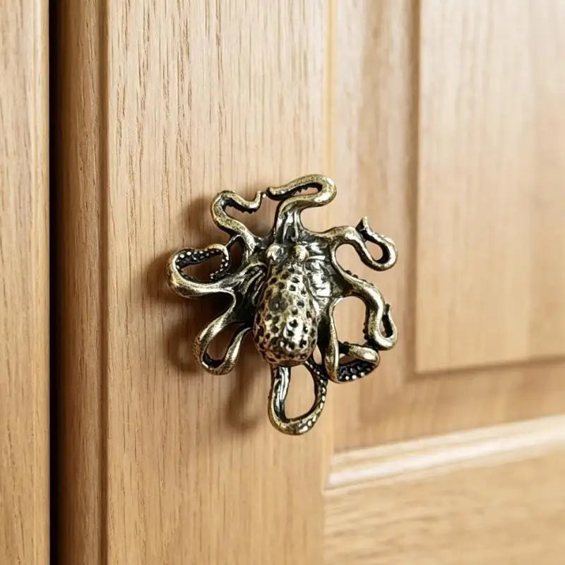 Solid Brass Seal Cabinet Knob – Vintage Antique Brass Finish Cabinet Drawer Knob Nixie A5 one size