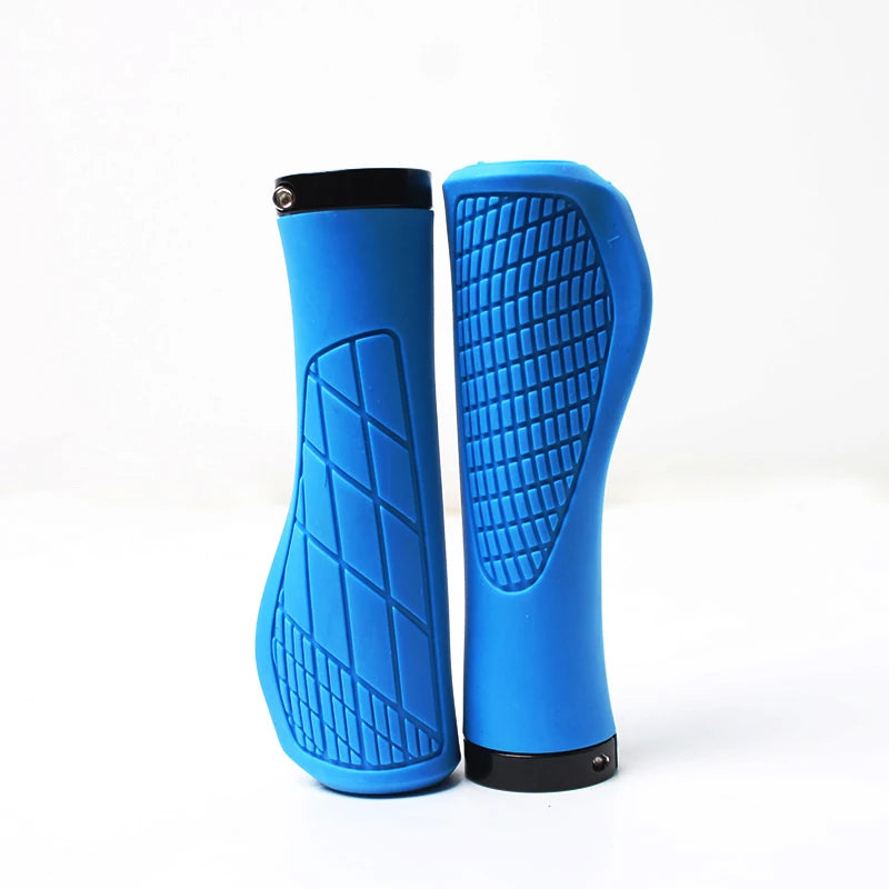 MTB Bike Handlebar Grips Anti-Slip Lockable Rubber Mountain Bike Bike Handlebar Grips Nixie Model1-Blue