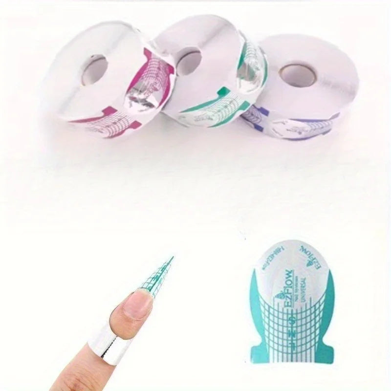 100/500Pcs Colorful Nail Extension Forms – Nail Mold Stickers Nail Extension Forms Nixie