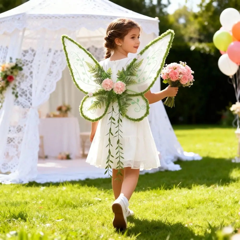 Forest Fairy Wings Set with Flower Crown & Magic Wand Fairy Costume Set Nixie