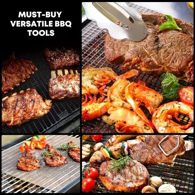 Non-Stick Reusable BBQ Grill Mat – Mesh Pad for All Grills BBQ Grill Mat Nixie