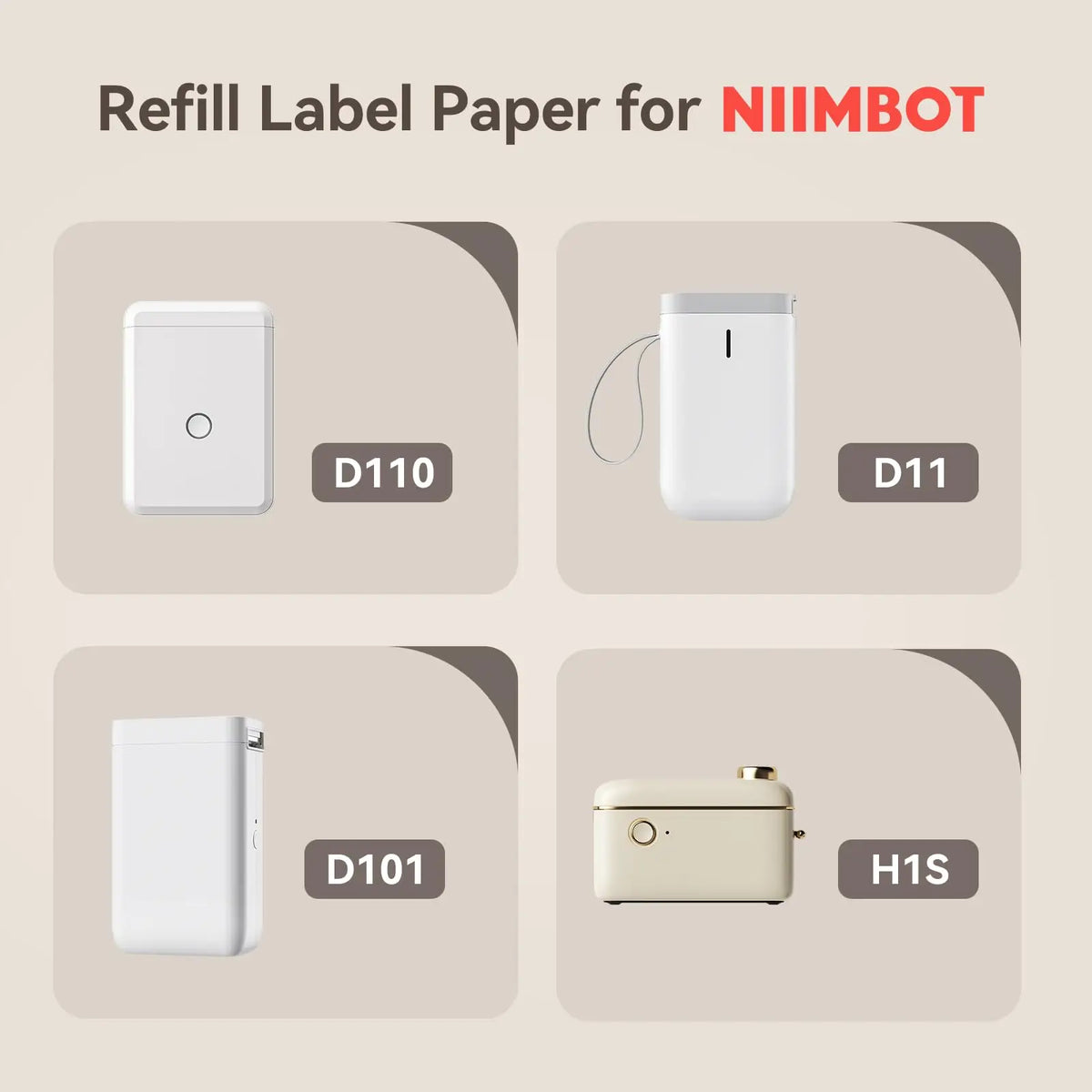 Niimbot Thermal Label Paper – Waterproof White Tape D11 D110 Thermal Label Tape Nixie