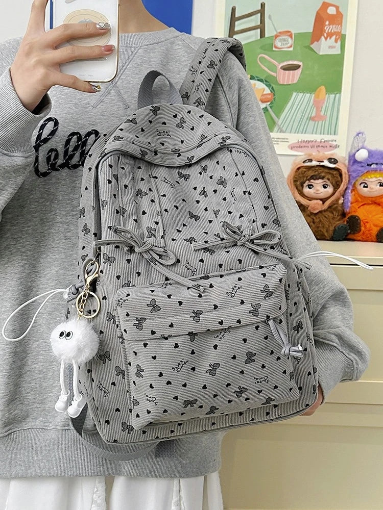 Retro Corduroy Backpack for Women – Stylish School Bag Corduroy Backpack Nixie