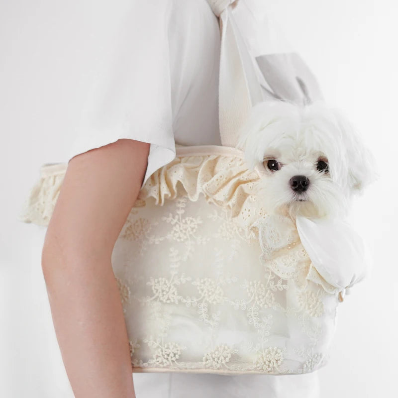Lace Pet Carrier Bag – Shoulder Purse for Small Dogs & Cats Pet Carrier Bag Nixie