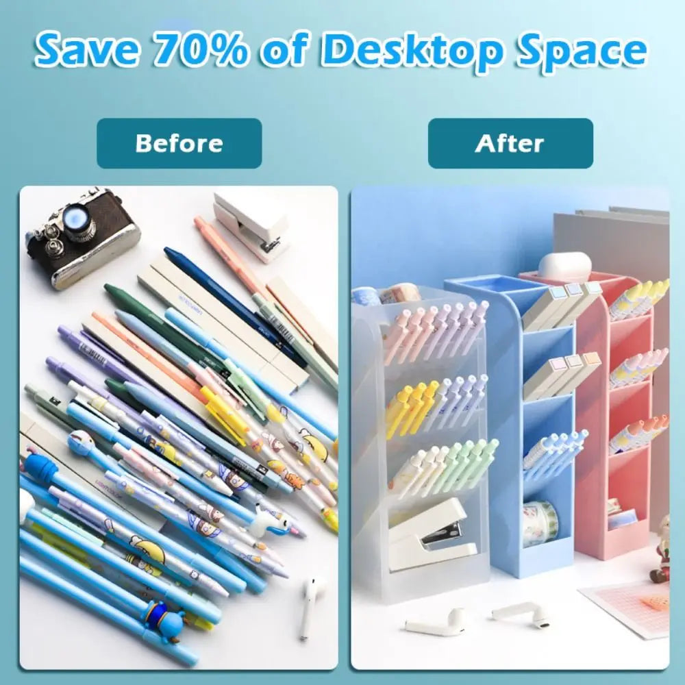Diagonal Pen Holder Large Capacity Desktop Organizer Multi-Size