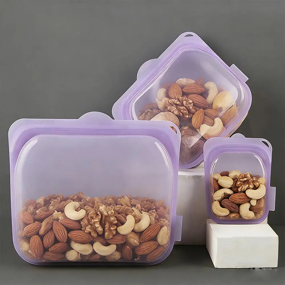 Reusable Silicone Food Storage Bags – Leak-Proof Freezer Pouches Silicone Storage Bags Nixie