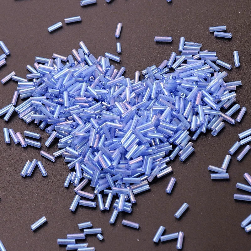 200Pcs Glass Bugle Tube Seed Beads 2x6mm – DIY Jewelry Making Glass Seed Beads Nixie
