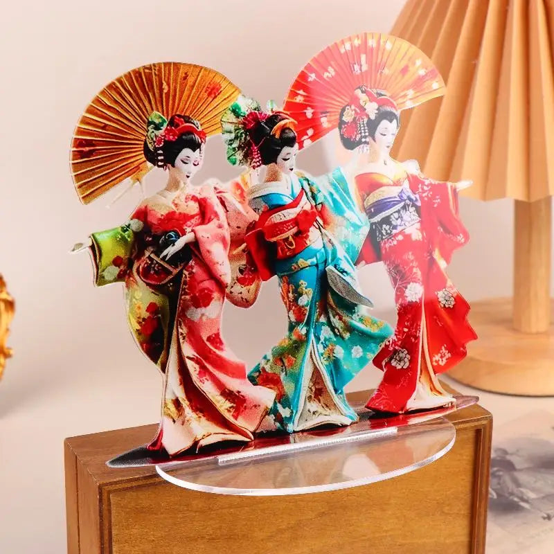 Japanese Geisha Acrylic Statue – Office Ornament & Party Décor Decorative Figurine Nixie