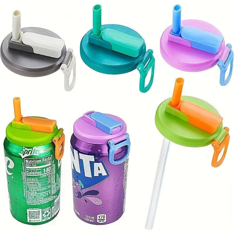 Reusable Soft Drink Can Lid with Straw | Fits Soda & Juice Cans