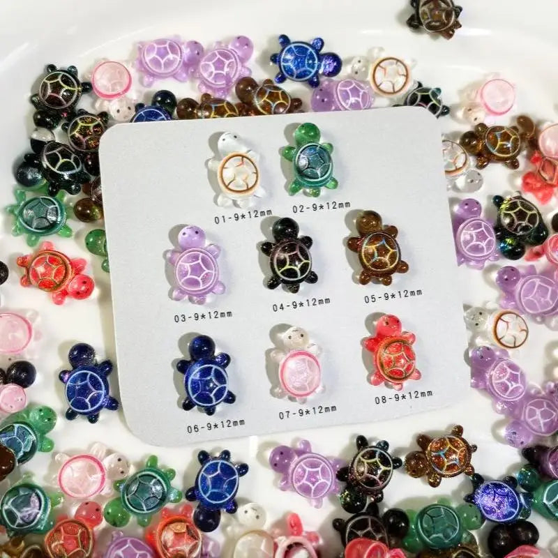 50pcs Mini Resin Turtle Figurines – DIY Fairy Garden & Crafts Resin Craft Charms Nixie