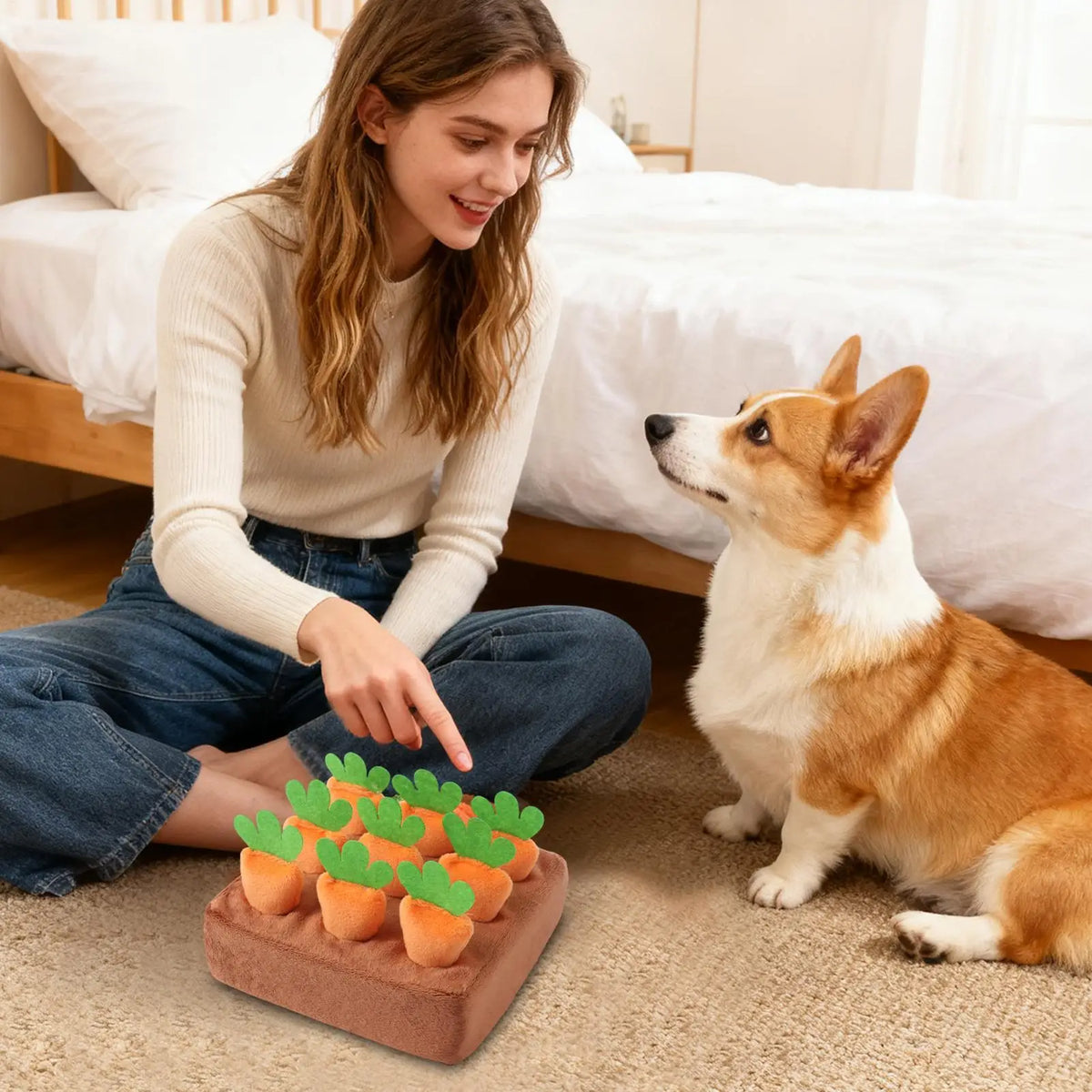 Dog Snuffle Mat Carrot Puzzle Feeding Toy – Dogs & Puppies Pet Puzzle Toy Nixie