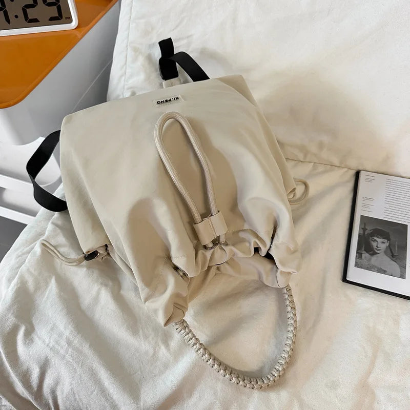 Nixie Large Canvas Drawstring Backpack – Women's Travel Tote Canvas Drawstring Backpack Nixie