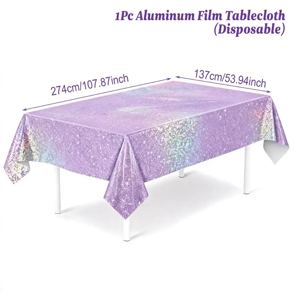 Laser Foil Disposable Tablecloth – Shiny Party Table Cover Disposable Tablecloth Nixie