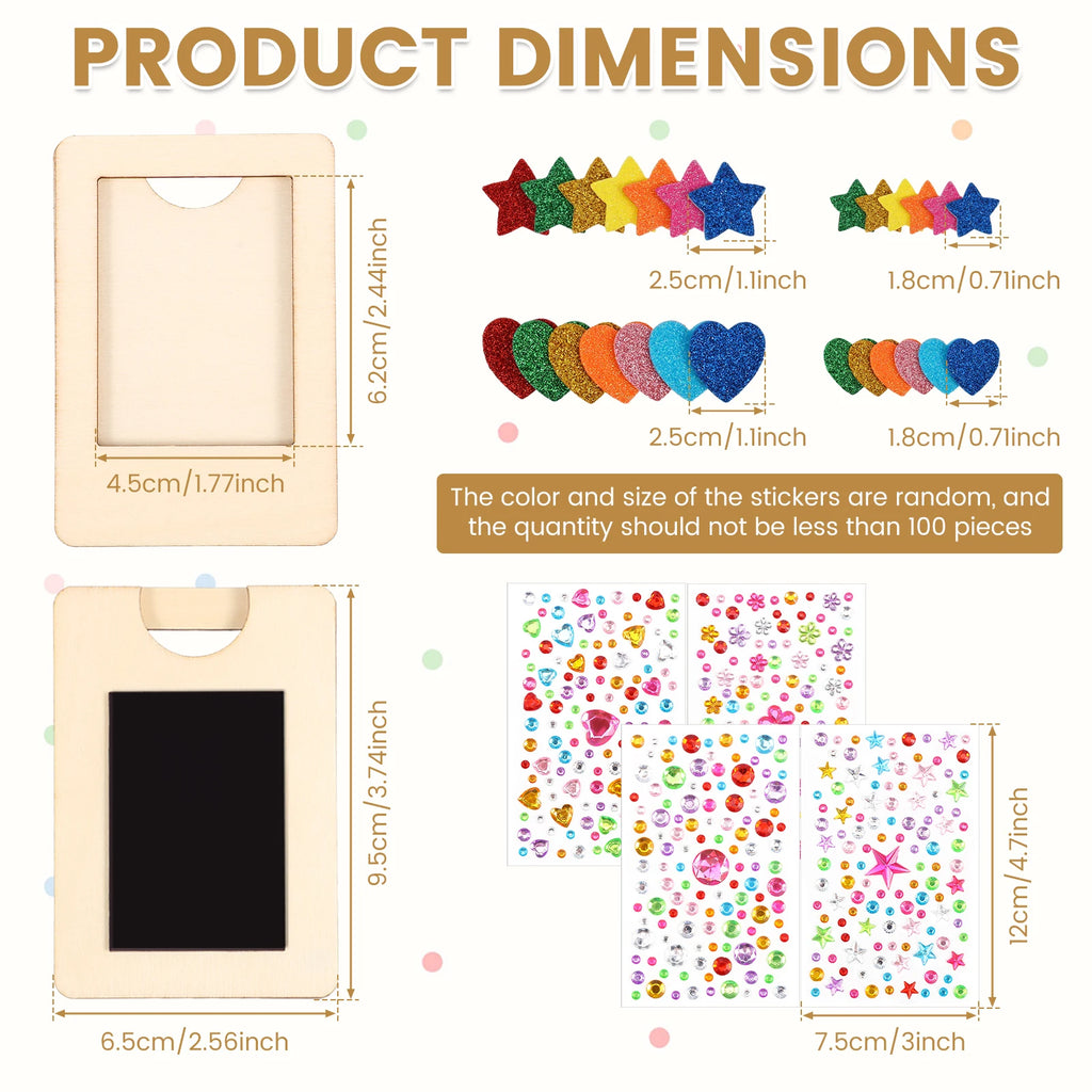 DIY Wooden Picture Frame Craft Kit – 12 Magnetic Frames & Decor