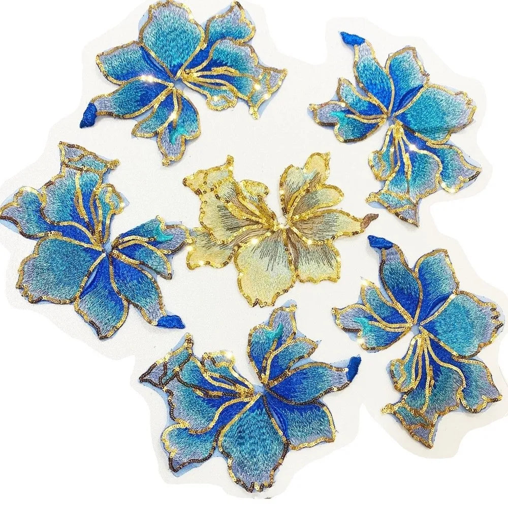 3D Sequin Flower Embroidery Applique Sew-On Lace Patch DIY Embroidery Applique Patch Nixie