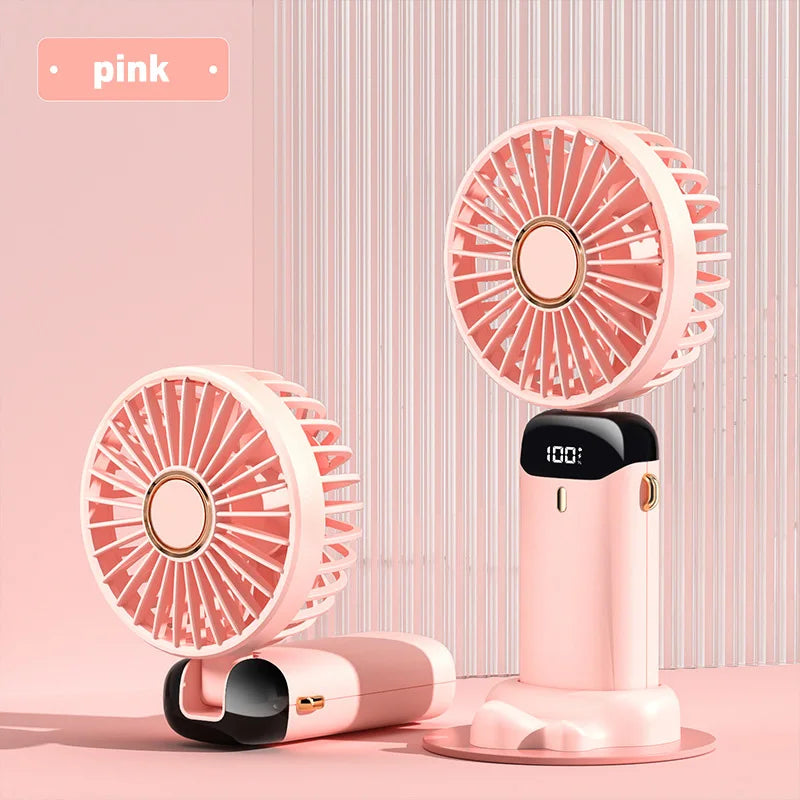Portable Neck Fan 1800mAh USB Rechargeable 5-Speed & Phone Stand