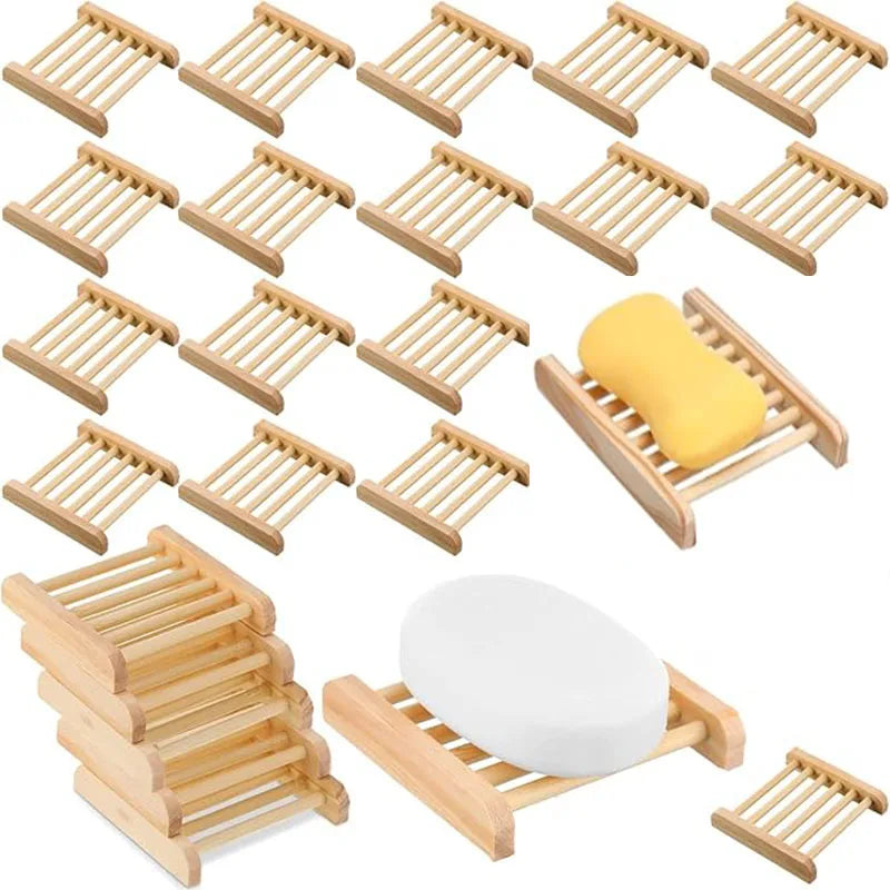 Natural Bamboo Soap Dish Set | Self-Draining Wooden Soap Holder Wooden Soap Dish Nixie