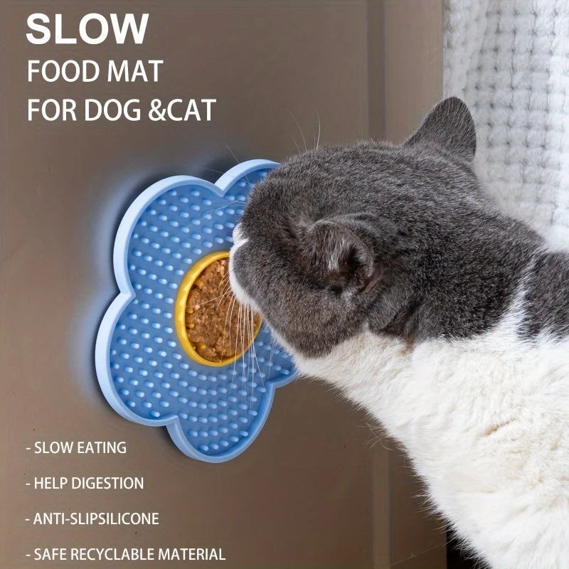 Flower Lick Mat for Dogs & Cats – Silicone Slow Feeder Pad Pet Slow Feeder Mat Nixie