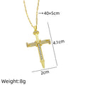 Women's Gold Cross Pendant Necklace – Copper & Stainless Steel Pendant Necklace Nixie XL1462-23