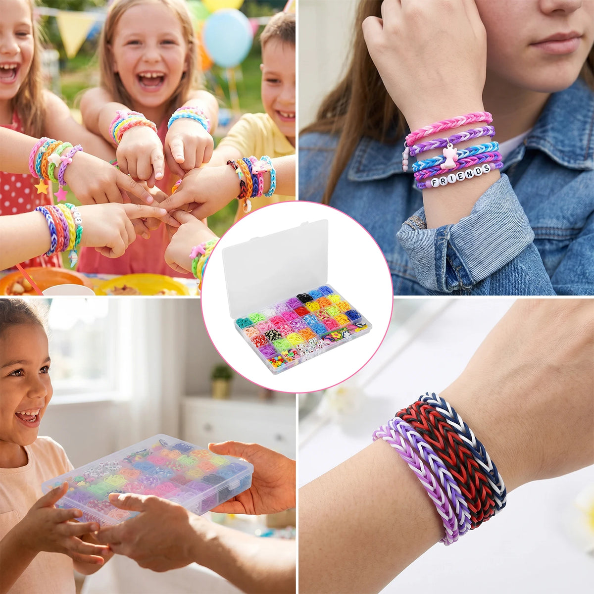 Colorful Rubber Loom Band Kit – DIY Bracelet Making Set DIY Craft Kit Nixie