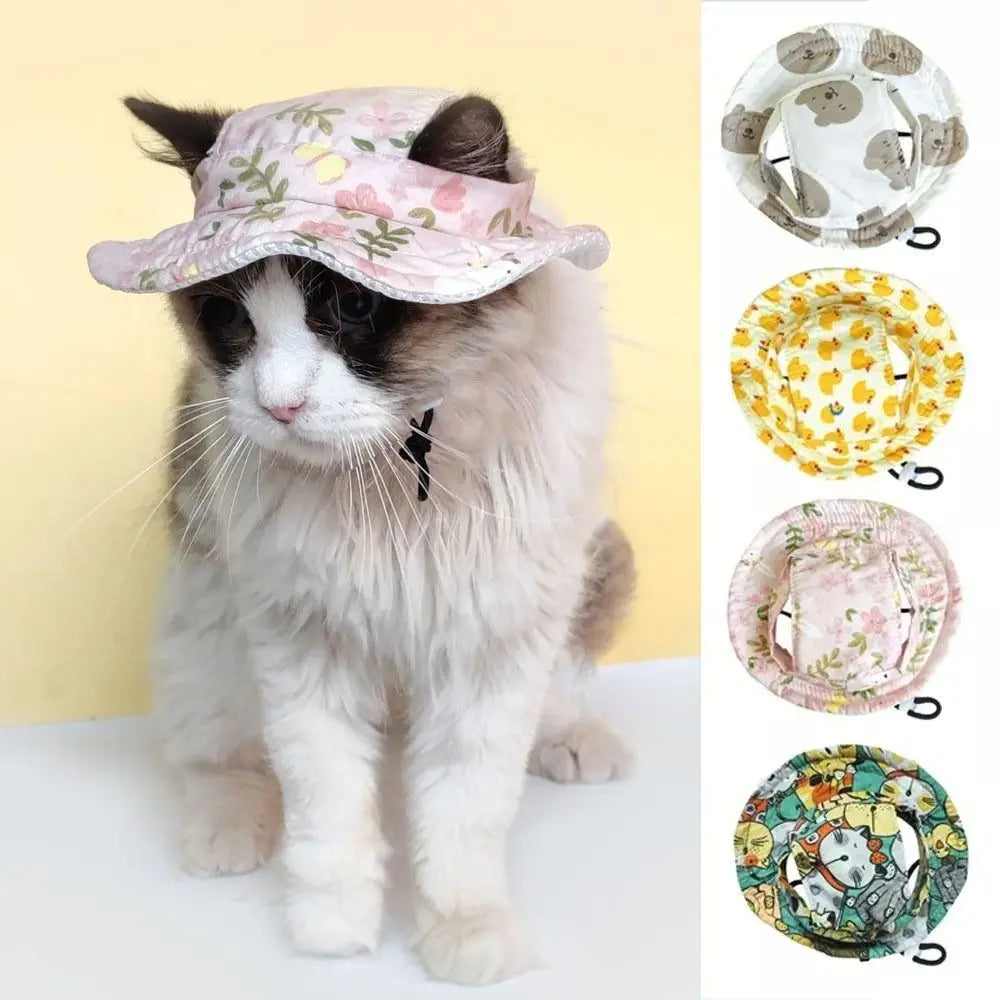 Adjustable Pet Sun Hat for Cats & Dogs | Breathable Outdoor Pet Sun Hat Nixie