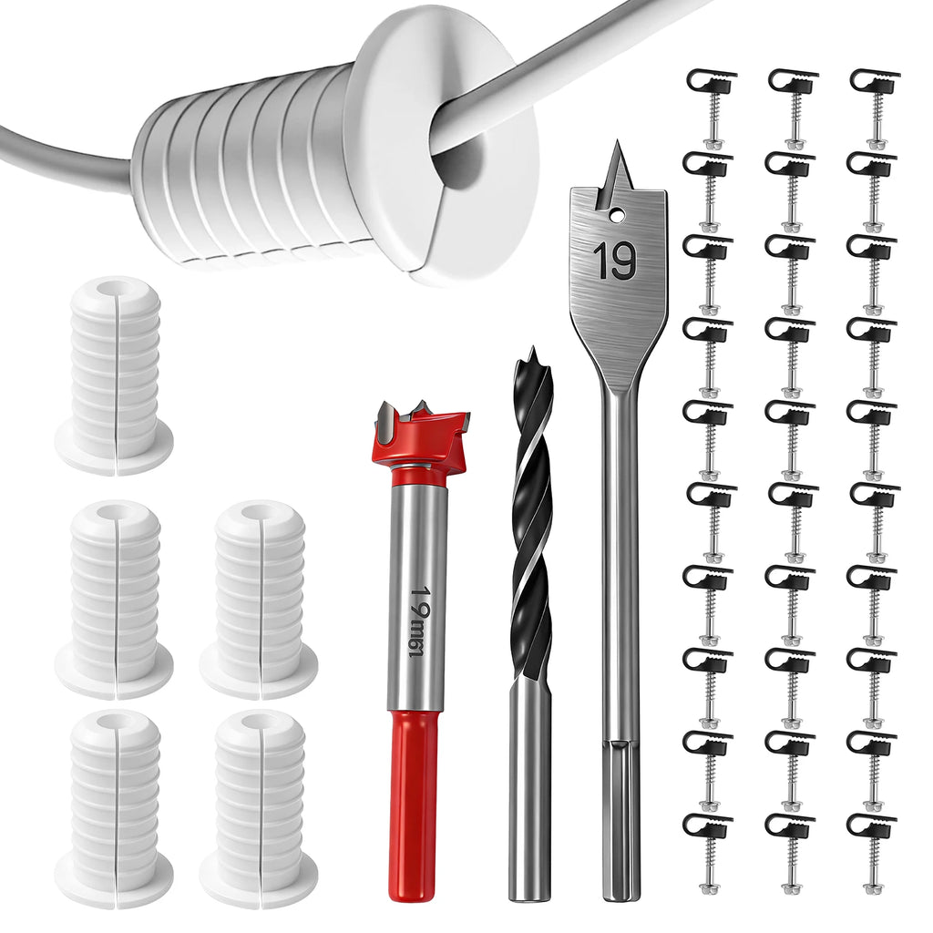 Cable Routing Kit – Grommets, Drill Bits & Wall Clamps | Toorise